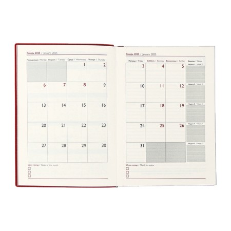 Dated 2025 diary, Escalada, A6+ 176 sheets, soft cover, artificial leather, pancake embossing, tinted block 70 g/m2, burgundy-10