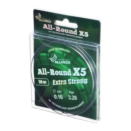 Monophile Fine allvega All-Rund X5, diameter 0.16 mm, test 3.28 kg, 50 m, transparent-1