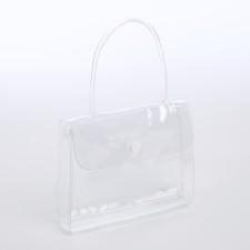 Cosmetic bag on the button, the color is transparent