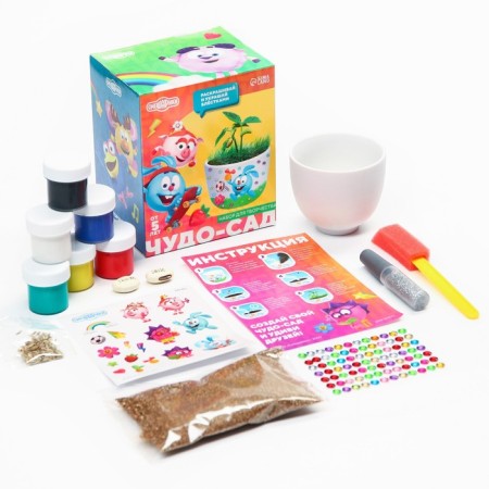 Set for creativity and experiments "Miracle-garden, grow grass" Smeshariki, germinar-3