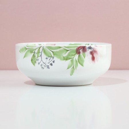 Deep plate ceramic “watercolor”, 14.5 cm, 550 ml, white color-1