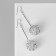 Earrings hanging "ball" interweaving, color light silver, 6.5 cm