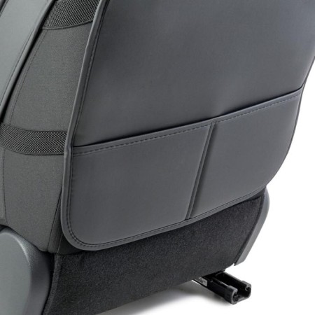 Frame caps for the front seats Car Performance, 2 pcs, eco-leather, black and gray-5