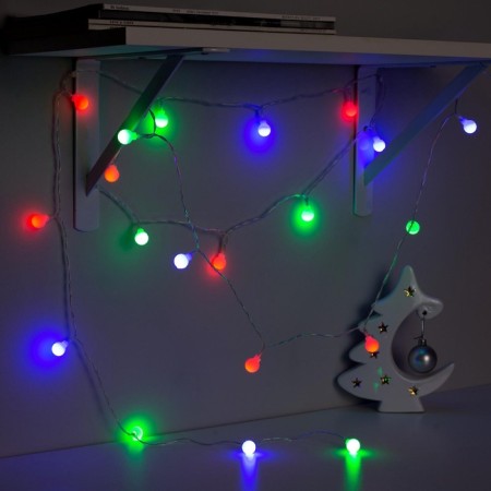 Garland “thread” 3 m with nozzles “balls”, ip20, transparent thread, 20 LED, glow of multi (RG/RB), flashing, USB-4