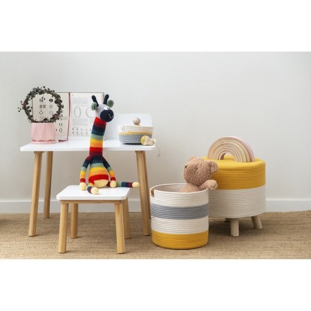 Pouff Devy, 400 × 400 × 400 mm, beige / mustard color-8