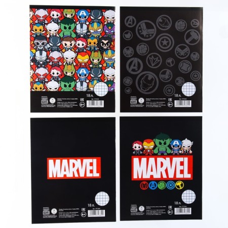 A set of notebooks is 20 pieces, 18 sheets, in a cage, covered paper cover, Marvel-2