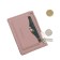 Cartholder, genuine leather, pink 11x8x1 cm