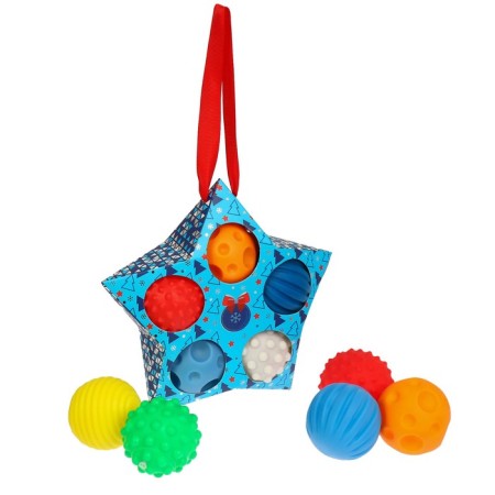 Gift set of developing, tactile balls of crumb I am a “magic star” 5 pcs., Blue color-8