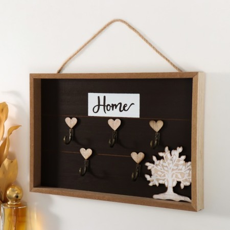 Decorative tree hooks "Wood. Hearts" 2.7x30x20 cm-1