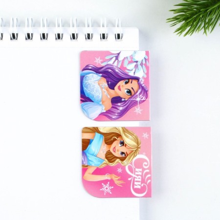 Gift New Year's set: a notebook on the A6 spiral, 60lists and magnetic bookmarks 2 pcs. "For girls"-8