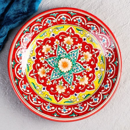 Plant of Rishtan ceramics "Patterns", 28 cm, red-1