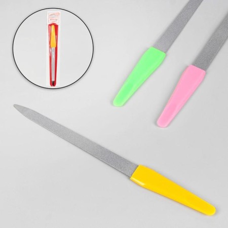 Metal file for nails, 17 cm, in a case, color mix-1
