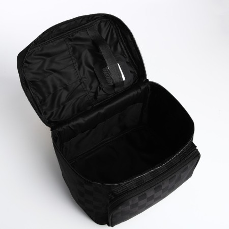 Cosmetic bag with a zipper, with a mirror, black color-2