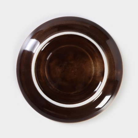 Porcelain saucer "watercolor", d = 14.5 cm, brown color-3