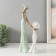 Souvenir Polystone "Mom with daughter" Green with wood color15.5x9.5x30 cm
