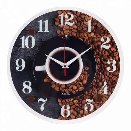 Watch wall, interior "black coffee", d-30 cm, silent
