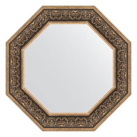 Mirror in the baguette frame, silver monogram 101 mm, 69.4x69.4 cm