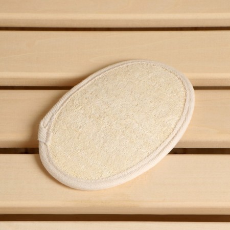 Lufa washcloth, oval sponge with cotton, 16x11 cm