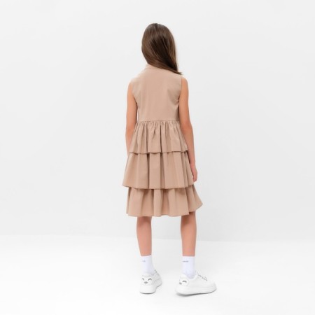 Платье для девочки MINAKU: Cotton collection цвет бежевый, р-р 134-3