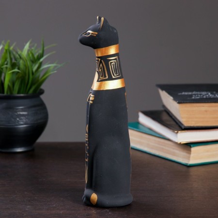 Figure "Cat of Egypt" painting black 5x6.5x22.5cm-1