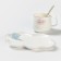 Coffee steam ceramic “cloud”, 3 objects: mug, saucer 21 × 15 cm, spoon h = 13 cm, white color