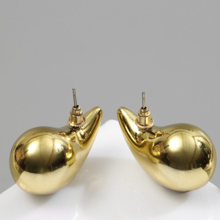 Earrings plastic "drop" large, color gold-2