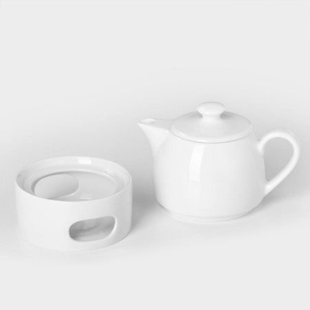 Porcelain "Practitioner" tea set, 2 items: a 400 ml kettle with heating-1