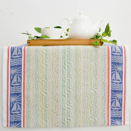 Domovita towel jacquard stuffing 50x70 cm, mix, 45%linen, cotton 55%, 206 g/m²-3