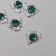 Decor for creativity Metal "Ripe Heart-Izumrud" silver, green 1.8x1.7x0.5 cm