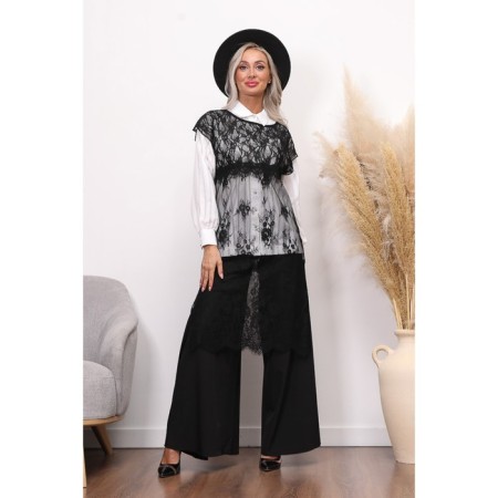 Women's tunic, size 44, black color-3