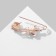 Pin "Flowers" orchids, 6.5 cm, white-blue color in pink gold