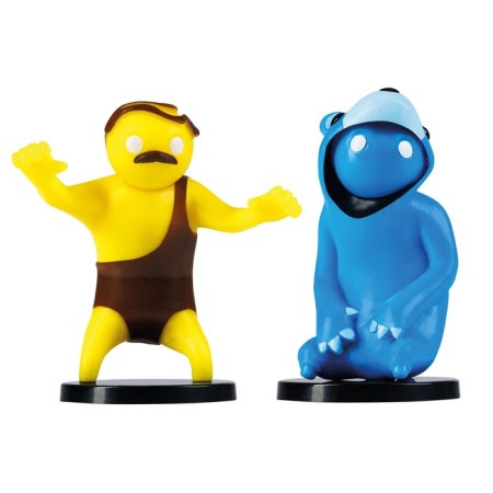 Set of Gang Beasts figures, with blue and yellow heroes, 2 pcs