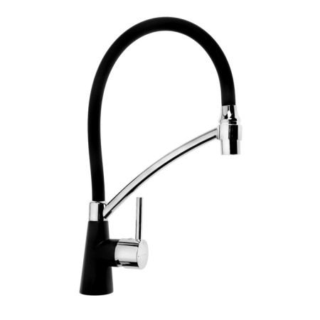 Accoona A4890FF-2 kitchen mixer, single-leaf, silicone spout, brass, black