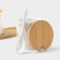 A set of ceramic cans with spoons on a wooden stand “Estet. Gold ", 2 items: 300 ml, white color