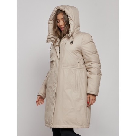 Coat insulated winter female, size 50, beige color-5