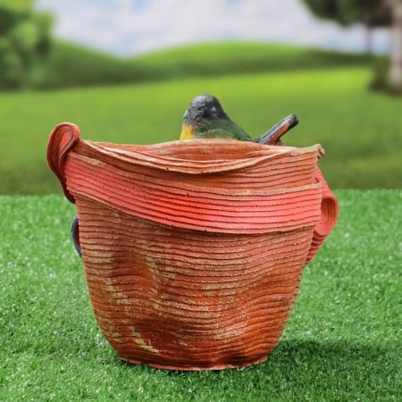 Figure pot "Bird on a hat with a bow" 21x17cm, mix-12