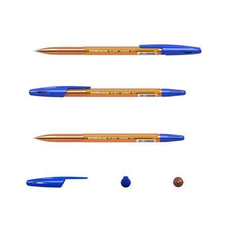 A set of ballpoint pens Erichkrause R-301 Amber Stick, 8 pieces, node 0.7 mm, blue ink blue-5