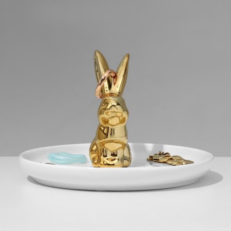 Supply Universal Ceramics "Rabbit" 13x12, white-golden color-2