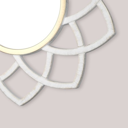 Wall mirror "petals", round, 49.5x49.5 cm, white with gold-1
