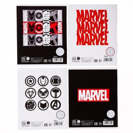 Notebook in a cage 24 sheets, 4 types of mix, cover covering cardboard, Avengers-3