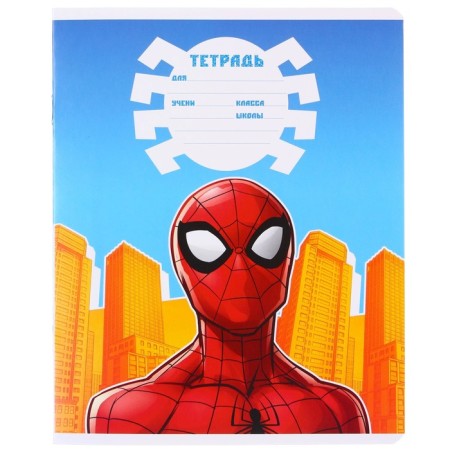 A set of notebooks 10 pieces, 12 sheets, in a cage, cover coated cardboard, spider-man-2