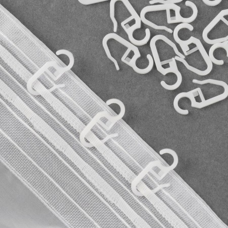 Hook for curtains, 3.2 × 1.5 cm, 100 pcs, white color-1