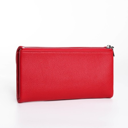 Women's wallet on magnet, red color-1