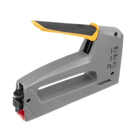 Furniture stapler Denzel 40213, plastic case, types of brackets 53, 300, 500-1