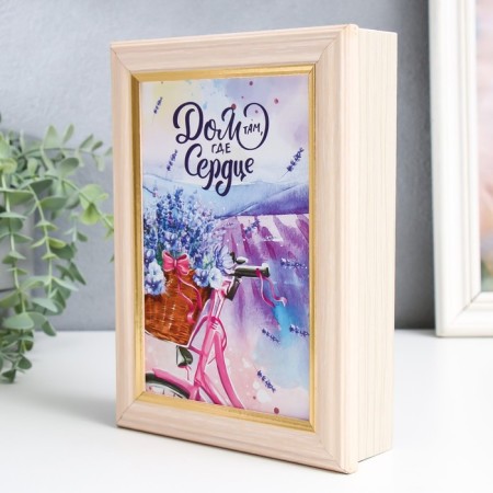 Key "Bicycle with lavender" White 15x21 cm mix-2