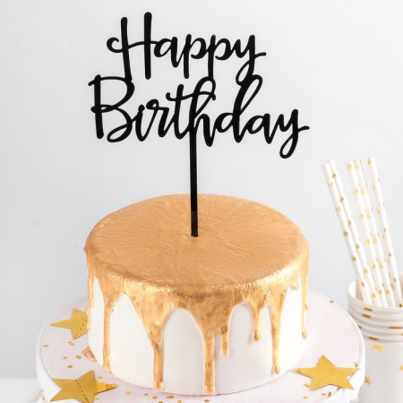 Topper for the cake "Holiday", 16.5 × 15 cm, black color
