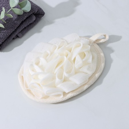 Massage washcloth with scraper of the share "Aphrodite", 11 × 16 cm, beige color-6