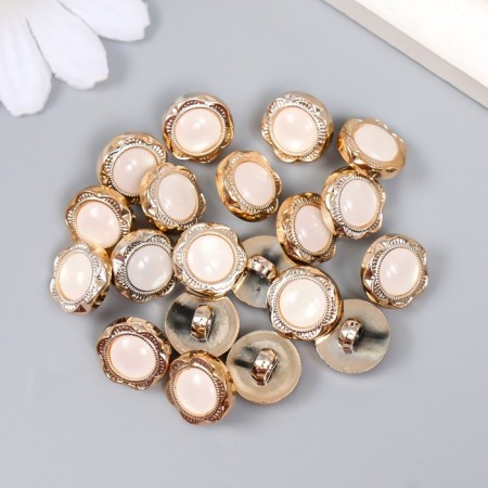 A set of buttons of decorative plastic "openwork flower with a pearl" set of 20 pcs 1.2x1.2 cm-2