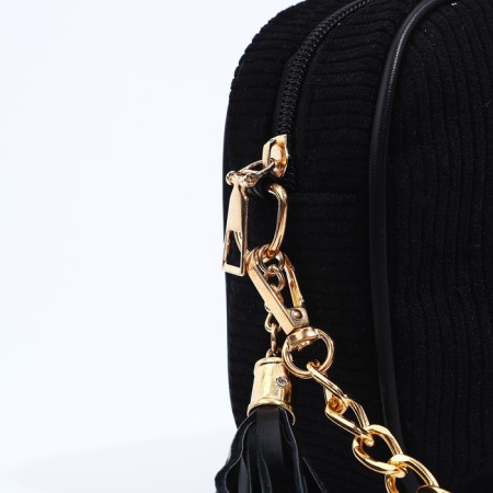 Bag Cross-Bodi with a zipper, black color-4