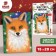 New Year's painting with wool "New Year! Cute fox ", a5